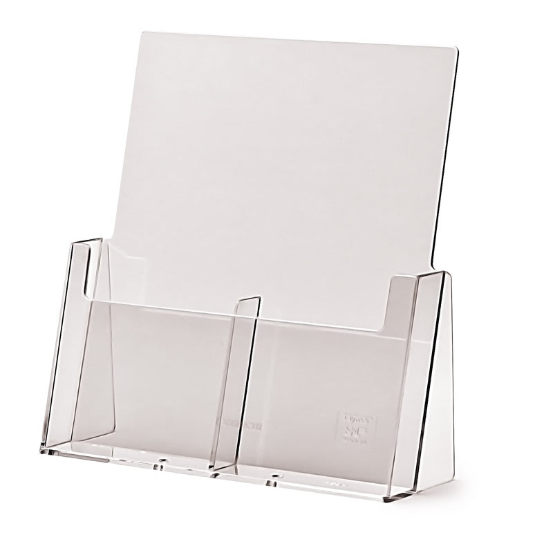 Porta Brochure in plexiglass da tavolo 2 Tasche 10x21 Largo
