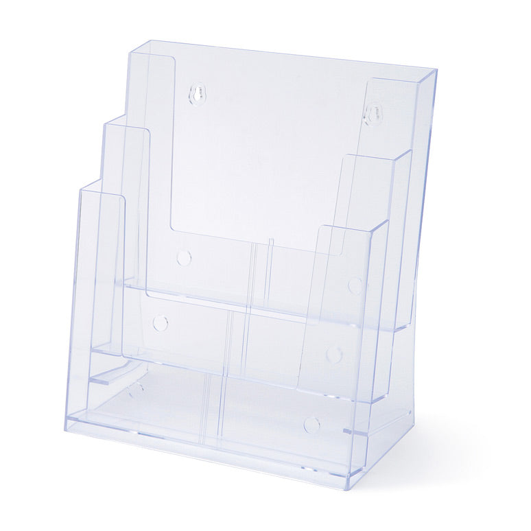 Porta Brochure in plexiglass da tavolo 3xA4 Flat