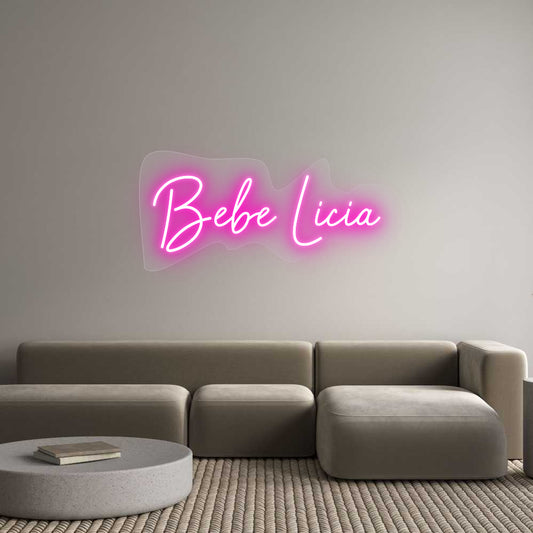 Scritta neon personalizzata Bebe Licia